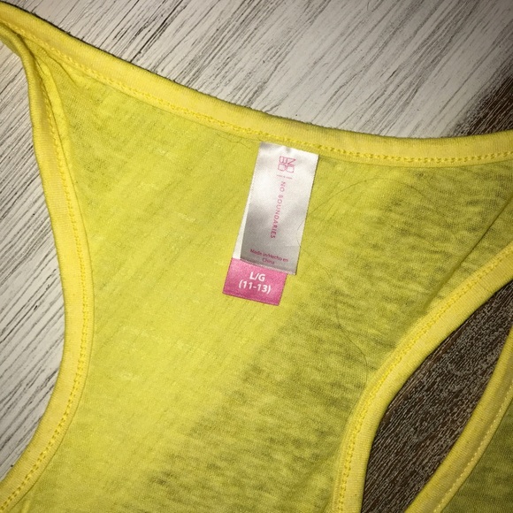 Yellow No Boundaries Racerback Tank, Large - Picture 5 of 5